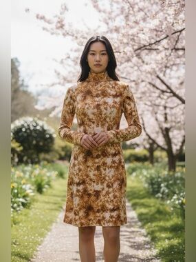 Velvet Torch Tie Dyed Long Sleeve Dress
